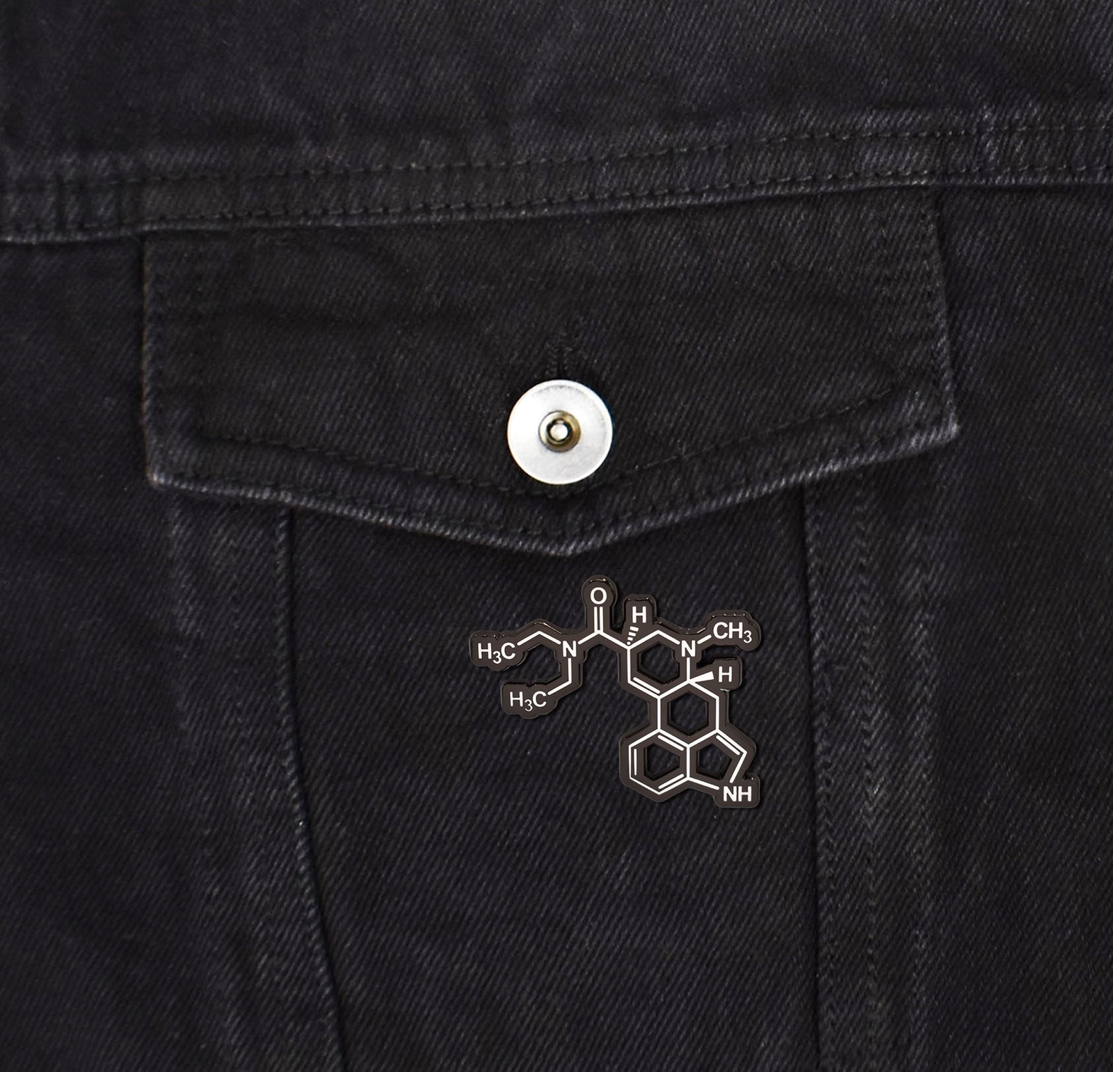 LSD Lysergic Acid Diethylamide Molecule Hard Enamel Pin