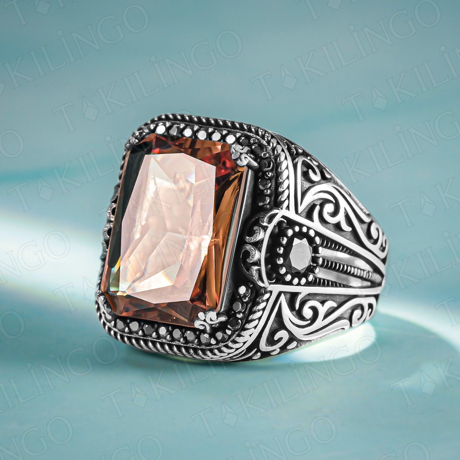 Men’s Color Changing Zultanite Stone 925 Sterling Silver Alexandrite Mens Ring