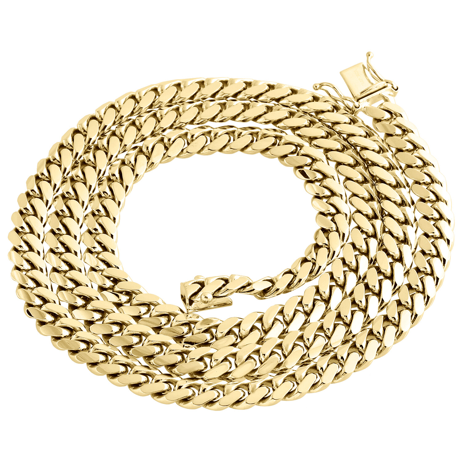 10K Yellow Gold Solid Miami Cuban Link Chain 6.50mm Box Clasp Necklace 20-30 In.
