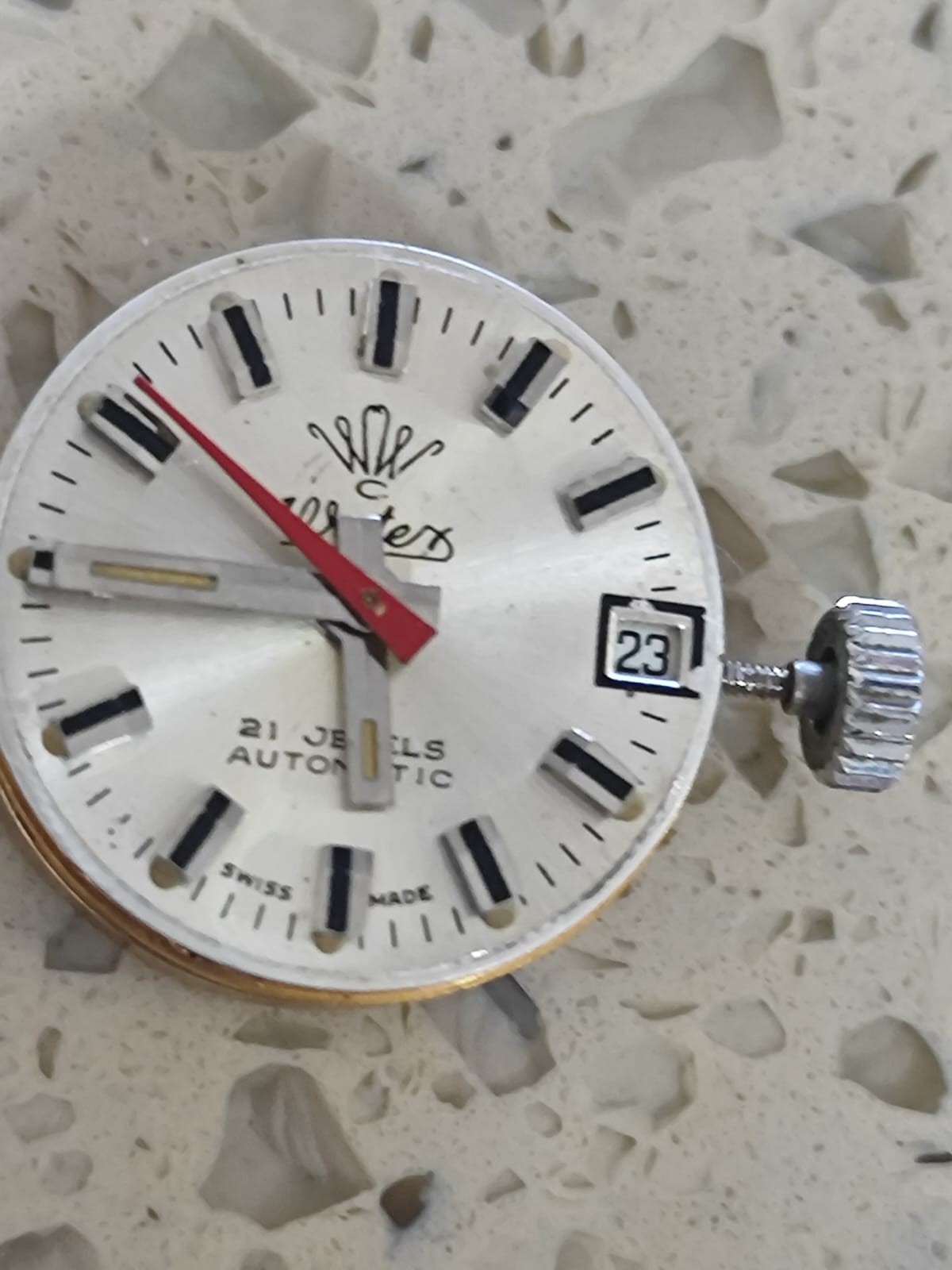 Vintage ETA 2671 Movement Automatic Lady with dial & hands Work & stop Used