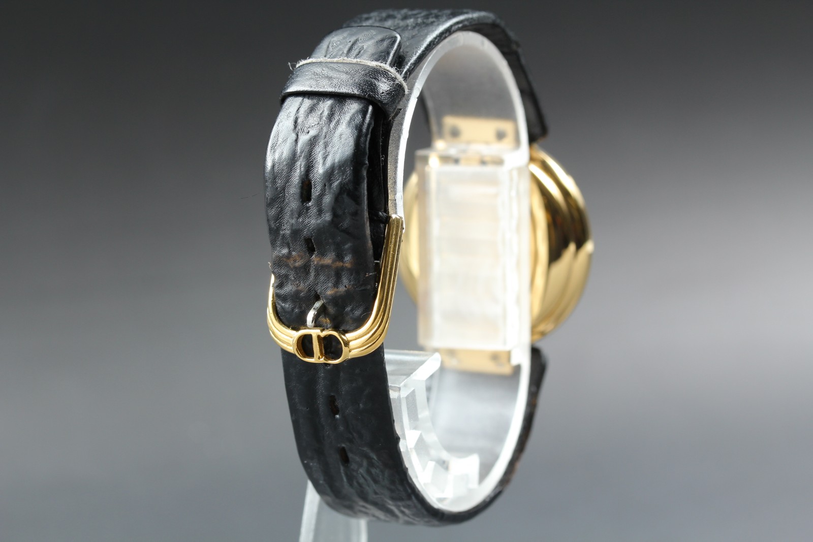 Vintage N MINT Christian Dior Bagheera D47-153-5 Black Dial Qz Mens Watch w/Box