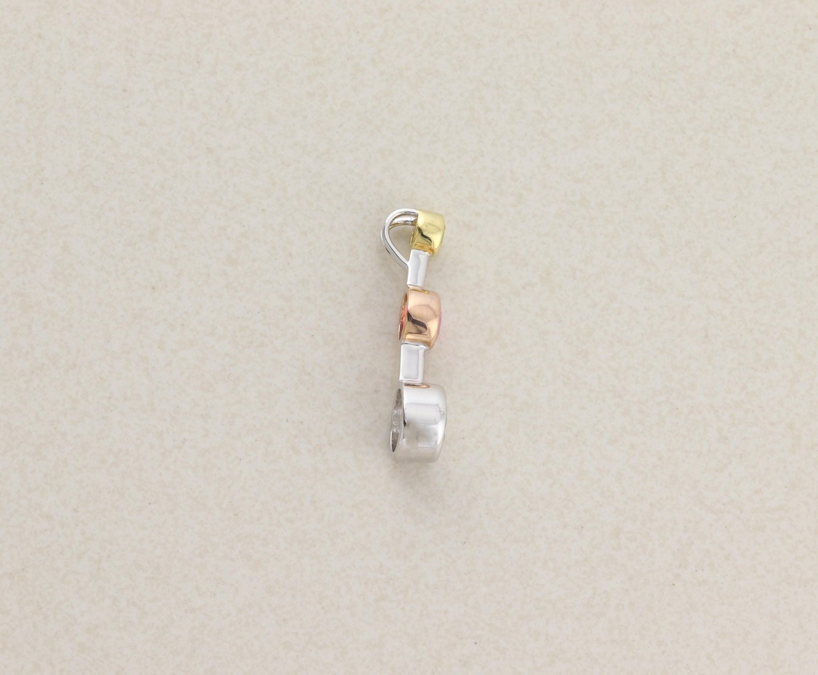 Pendant Only Sterling Silver Yellow, Pink, White Cubic Zirconia Three Stone