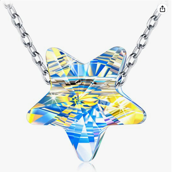 QIANSE Necklaces for Women, 925 Sterling Silver Crystal from Austria Necklaces,