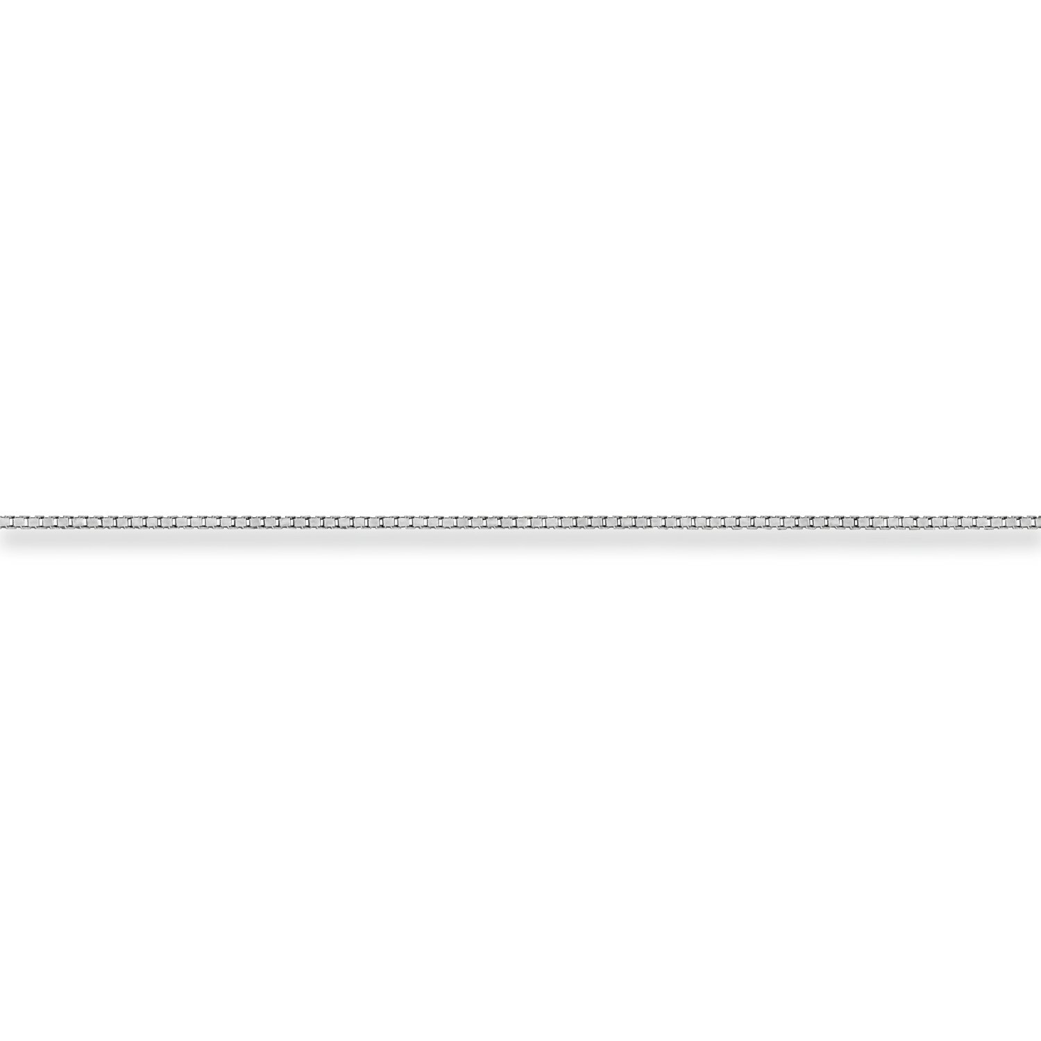 14k White Gold 1.05mm Solid Plain Box Link Chain w/ Lobster Clasp 16″ – 30″