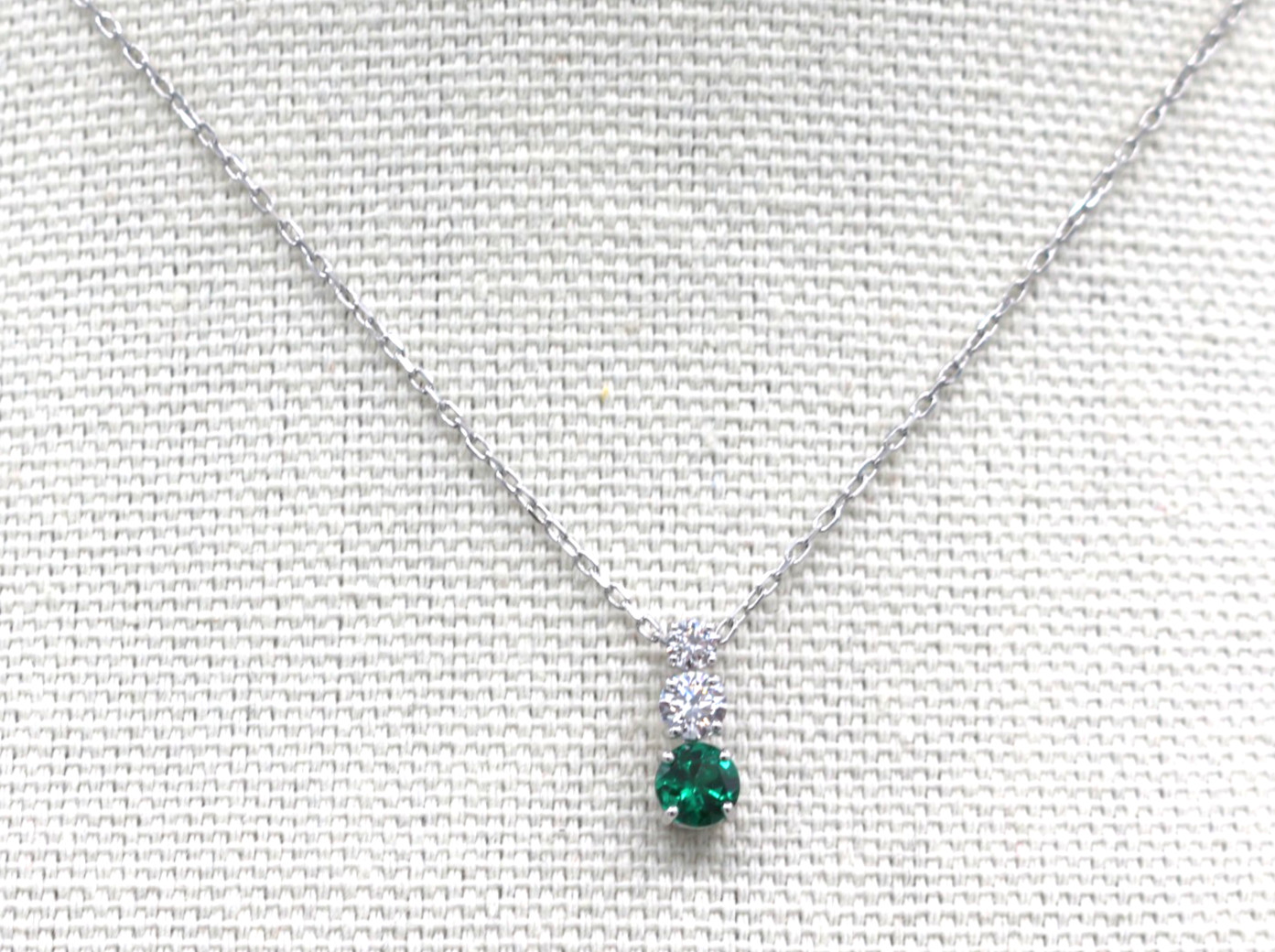 Swarovski Stilla Attract Pendant Necklace Green & Clear Crystals Rhodium Plated