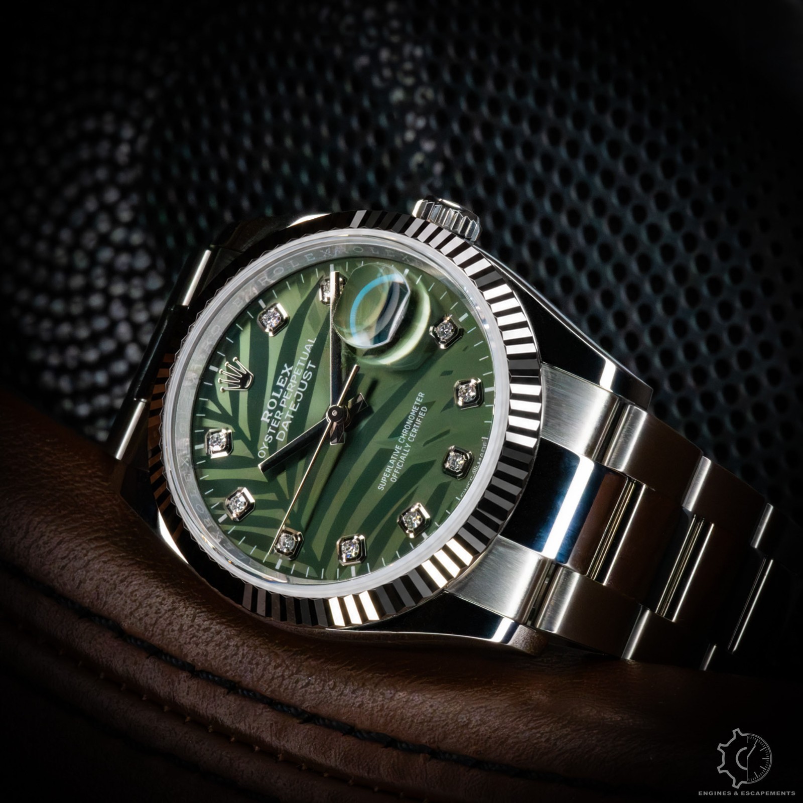 Rolex Datejust 36 126234 Green Palm Dial Oyster Bracelet Box & Papers