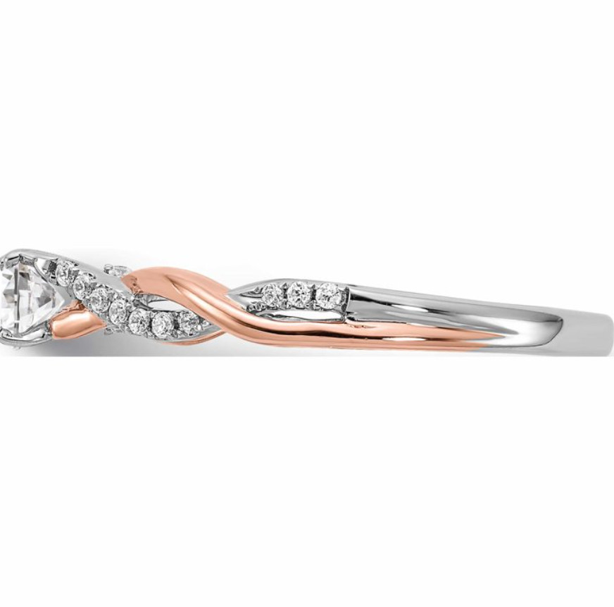 Enchanted Disney Round Twisted Shank Solitaire Engagement Ring In 925 Silver