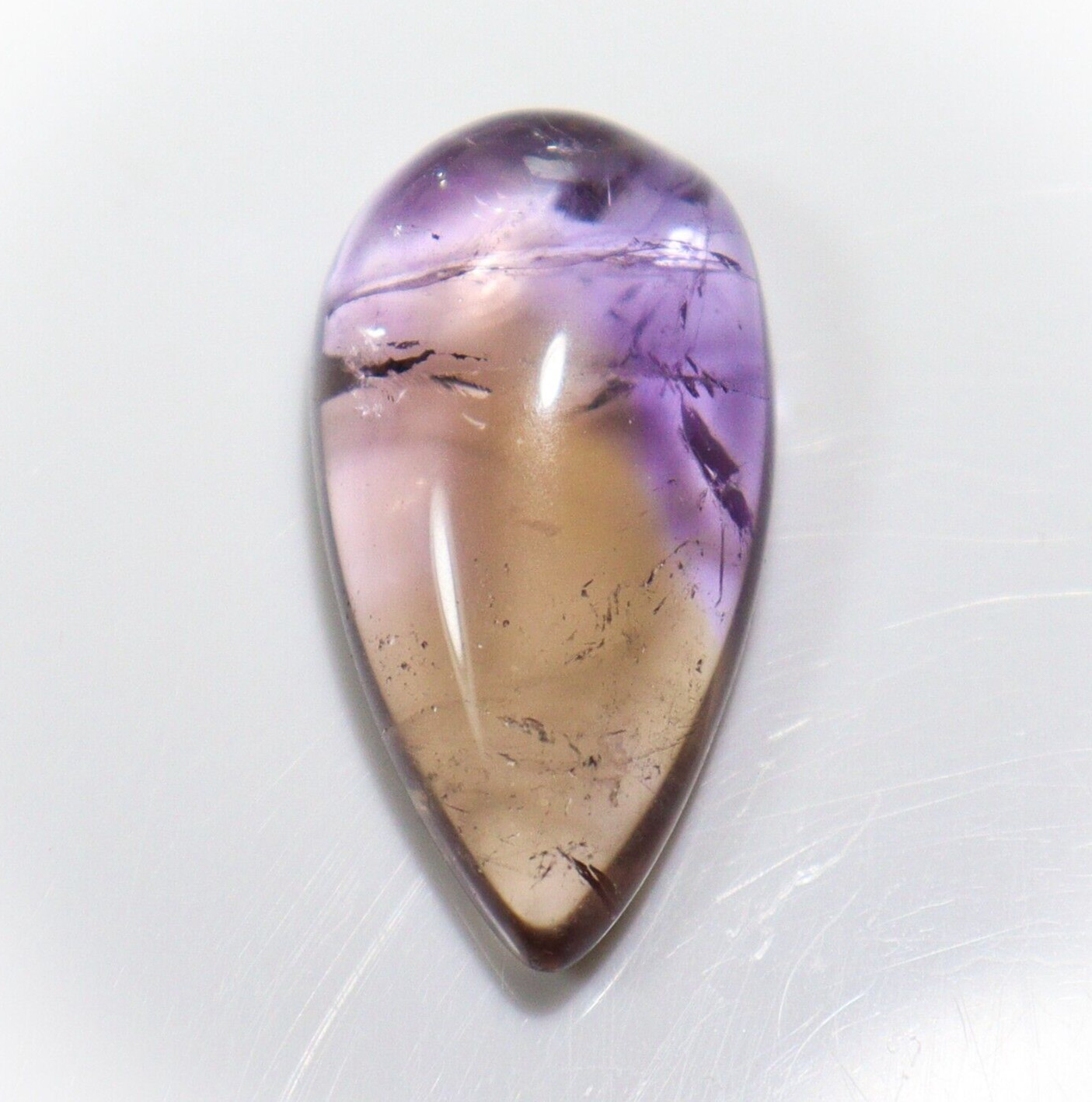 Natural Ametrine Cabochon 28.00 Ct Smooth Bicolor Gem for Elegant Jewelry