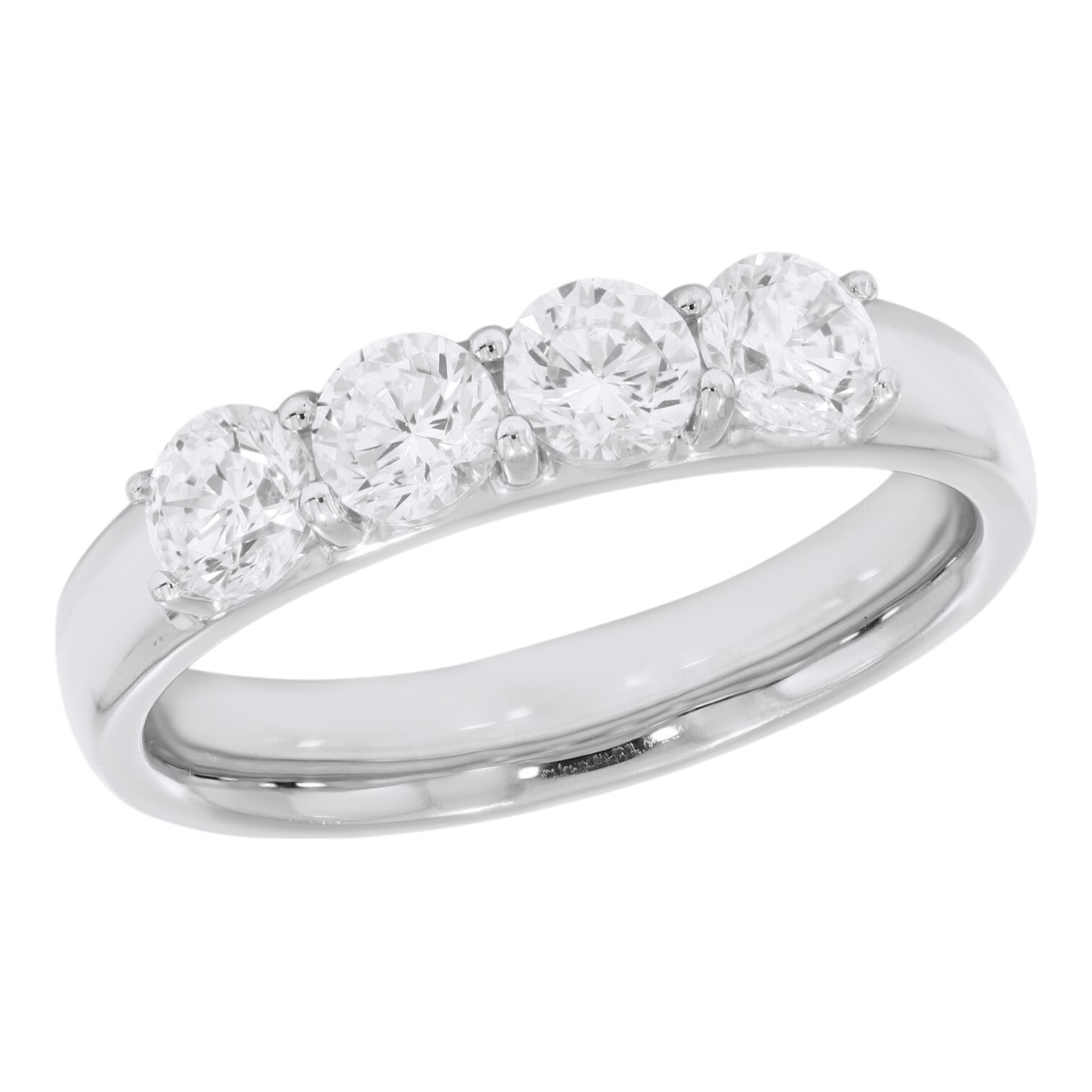 Lab Grown Diamond Engagement Ring 0.96 ct Certified Round Cut 14k White Gold