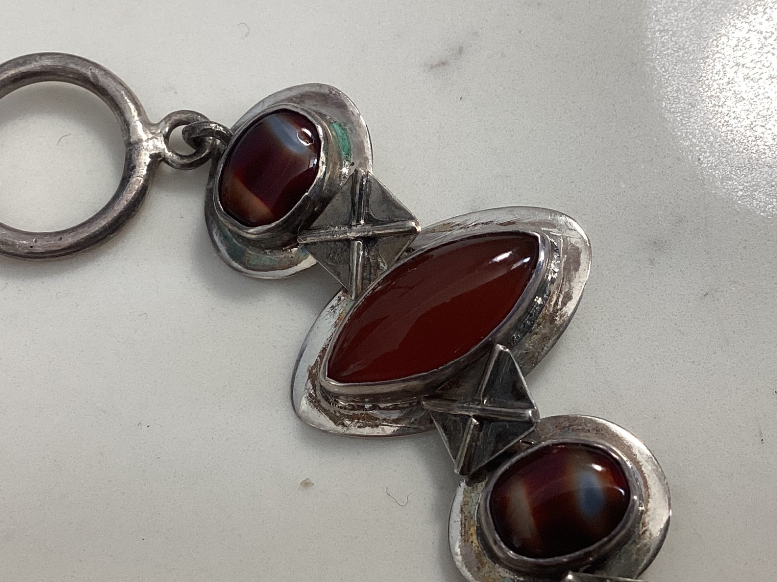 SIGNED JLR JANICE LEE RIPLEY NATIVE AMERICAN INDIAN STERLING SILVER &GENSTONE NR