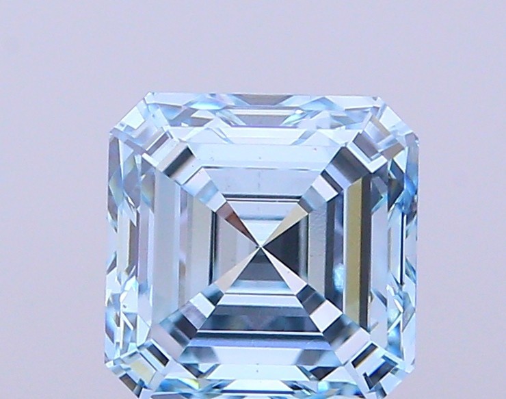 2.56ct Square Emerald Cut Fancy Intense Blue Lab Diamond Loose Stone | IGI – VS1