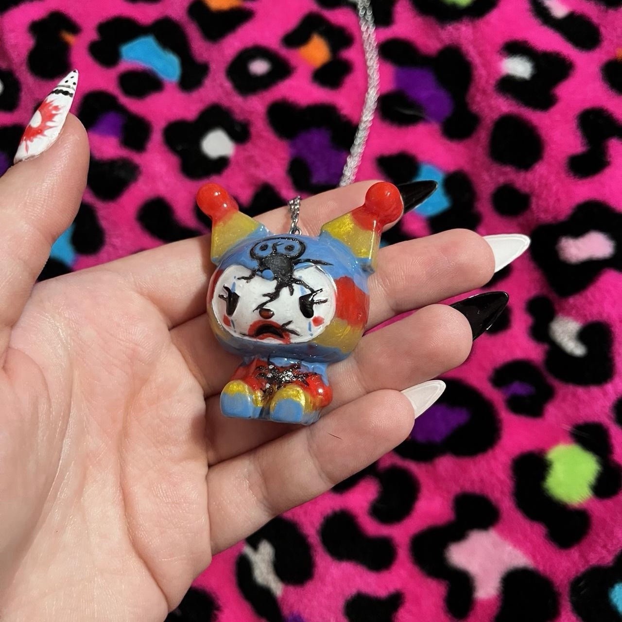 Handmade kuromi broken clown necklace