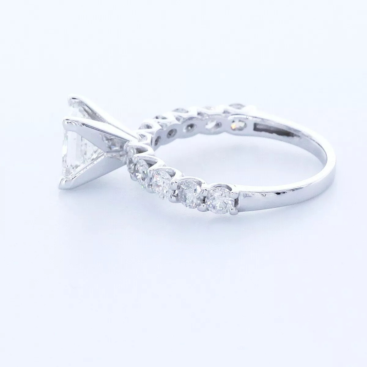 Engagement Ring 14K White Gold Classic 2.26 CT Princess Lab-Grown Diamond G VS1