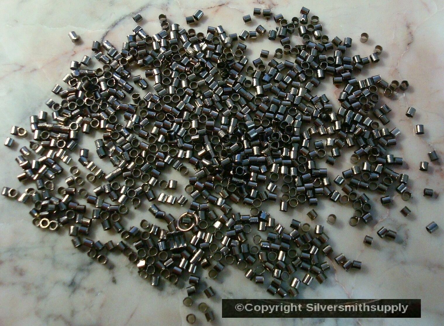 500 Crimps Gunmetal Black plated 2×1.5mm tube crimp beads attach clasps fps115