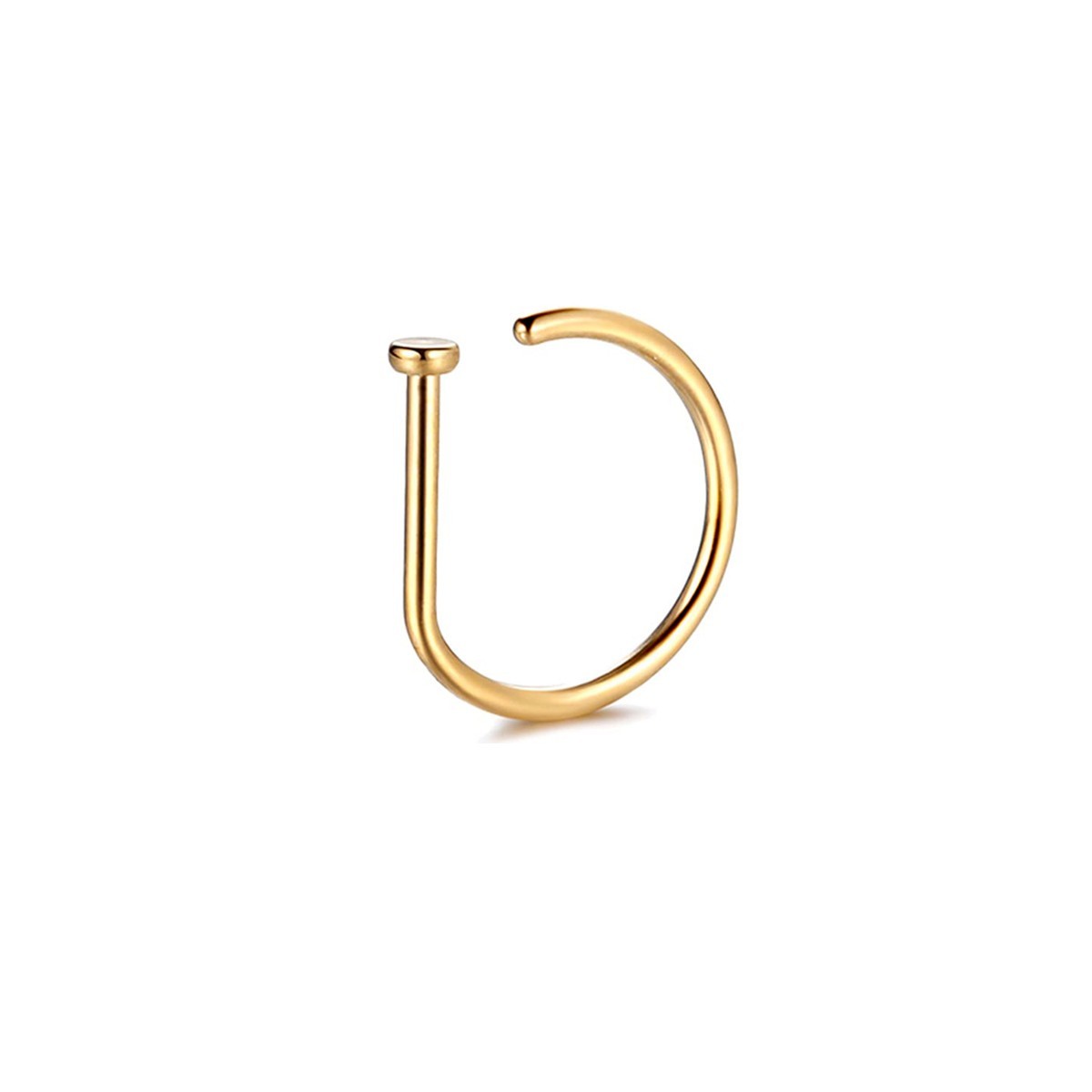 5Pcs Stainless Steel Fake Piercing Nose Ring D-Shape Punk Non Piercing Nose Clip