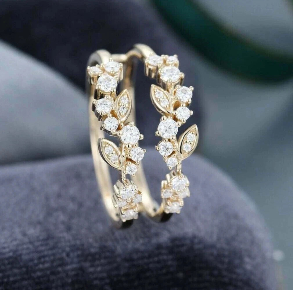 2Ct Round Lab Created Diamond Ring 14K White Gold Plated Women’s Enhancer Band