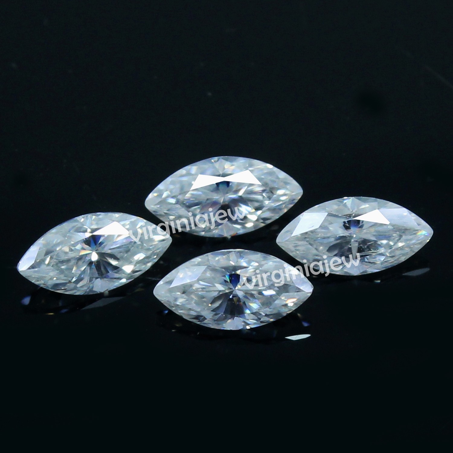 4 Pc Natural DE Color VVS1 Clarity Excellent Cut White 2.5×4 MM Marquise Diamond