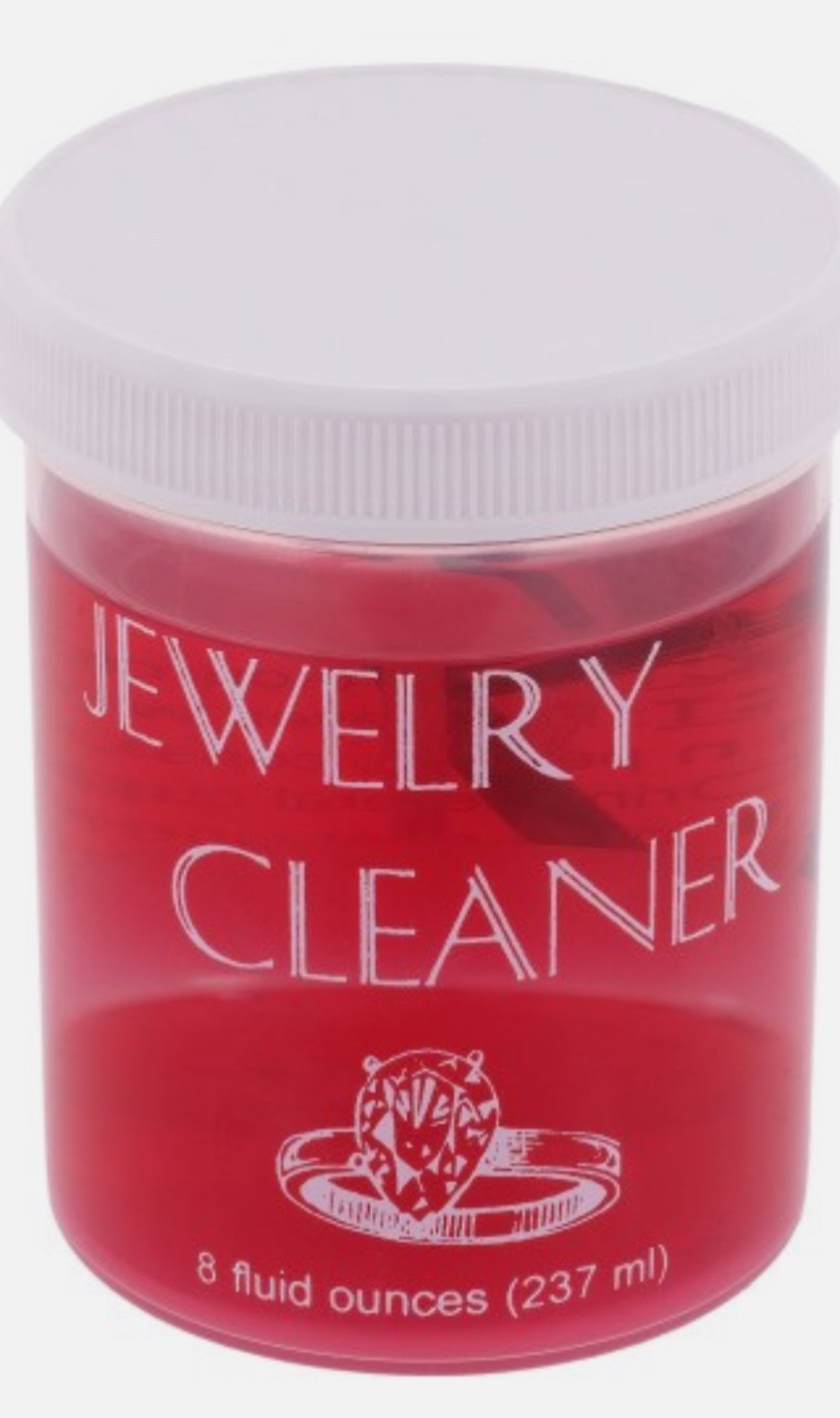 Jewelry Cleaner 8 oz with Basket & Brush for Gold, Platinum, Diamonds & Stones