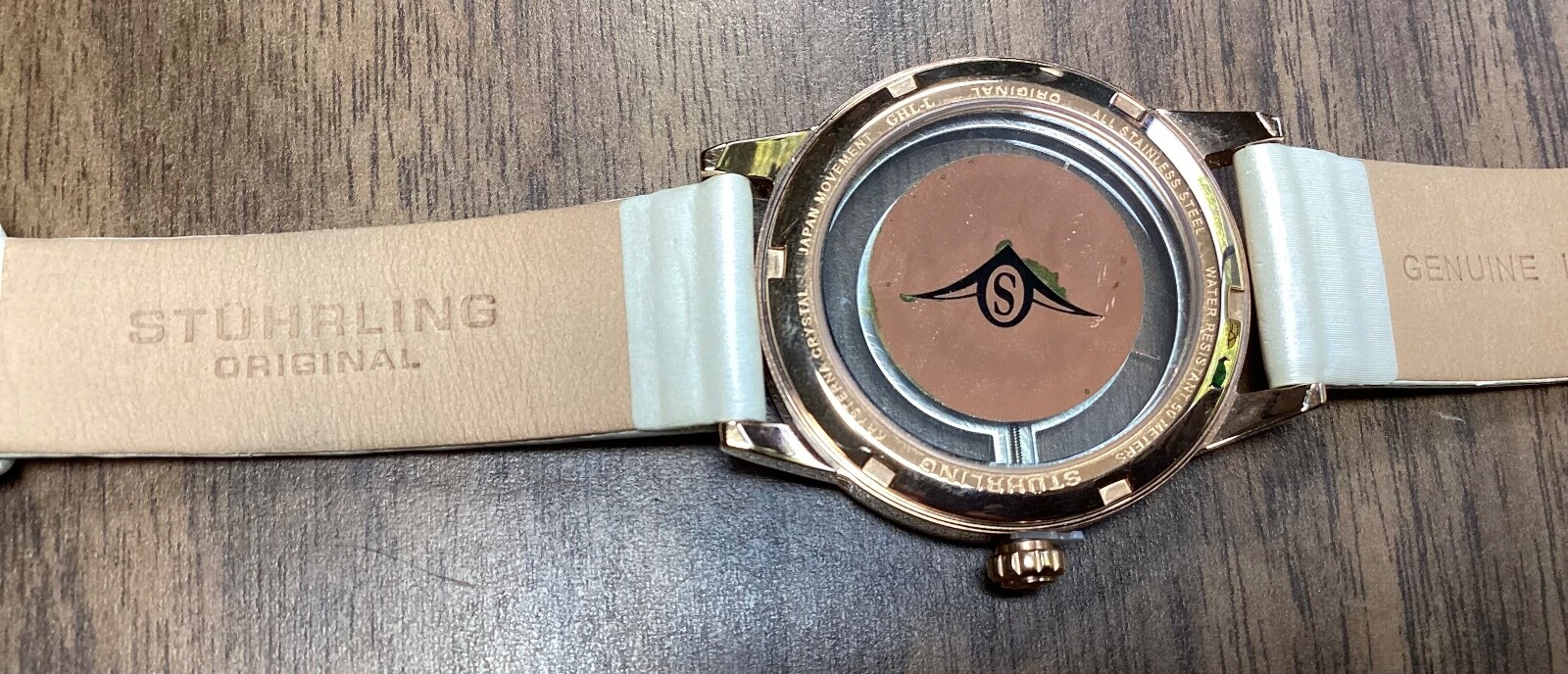 Stuhrling Women’s Watch Winchester Rose Gold Transparent Dial 946L New Battery