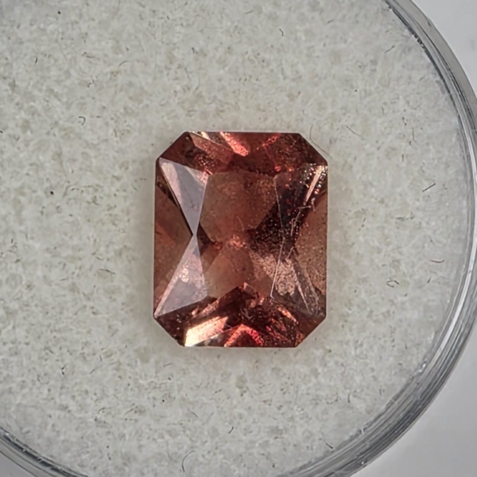2.91 ct Oregon Sunstone – Emerald Cut – Red Color Center Under Table