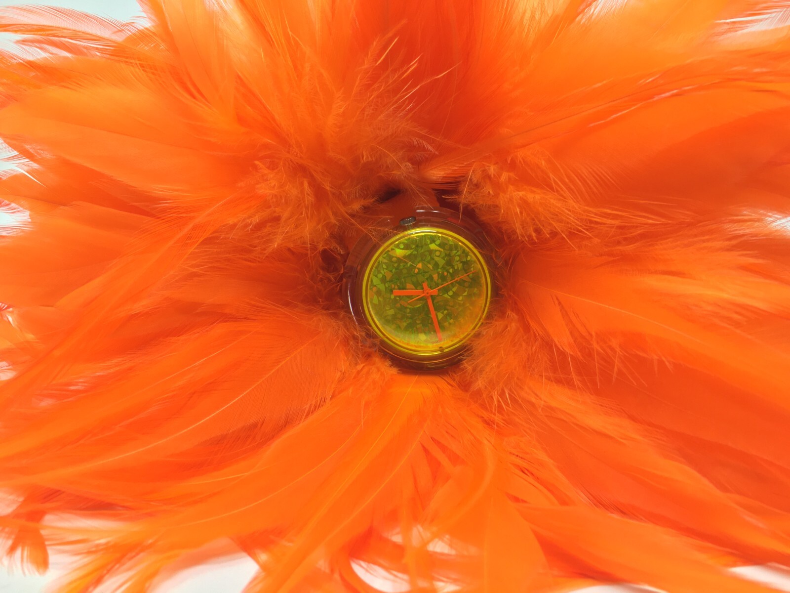 Vintage Swatch Orange Feather Pop Watch PMZ105 w/Case and New Battery