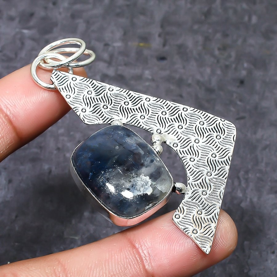 Sunstone In Lolite Gemstone 925 Sterling Silver Jewelry Pendant 2.76″