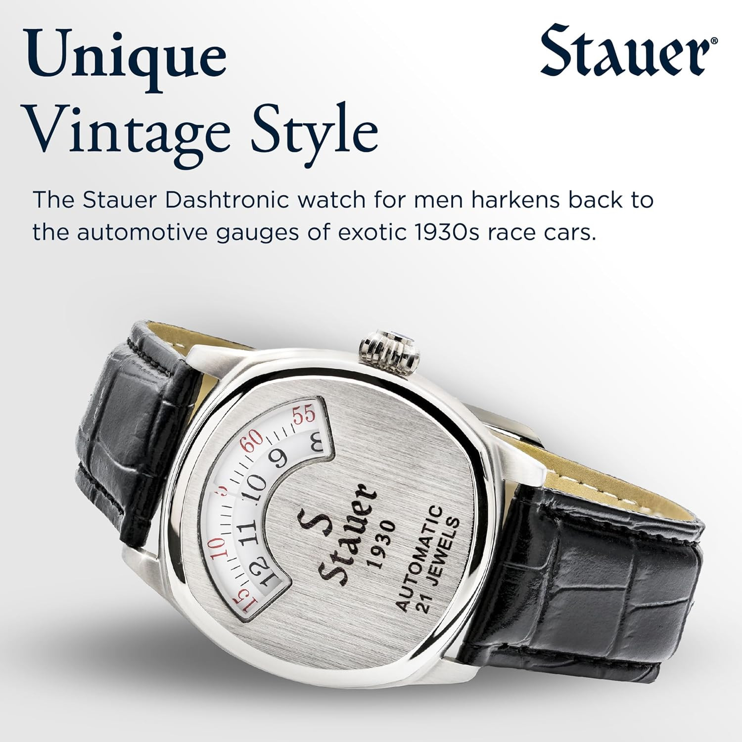 1930 Dashtronic Watch Cotswold Genuine Men’S Automatic Watch with Leather Band a