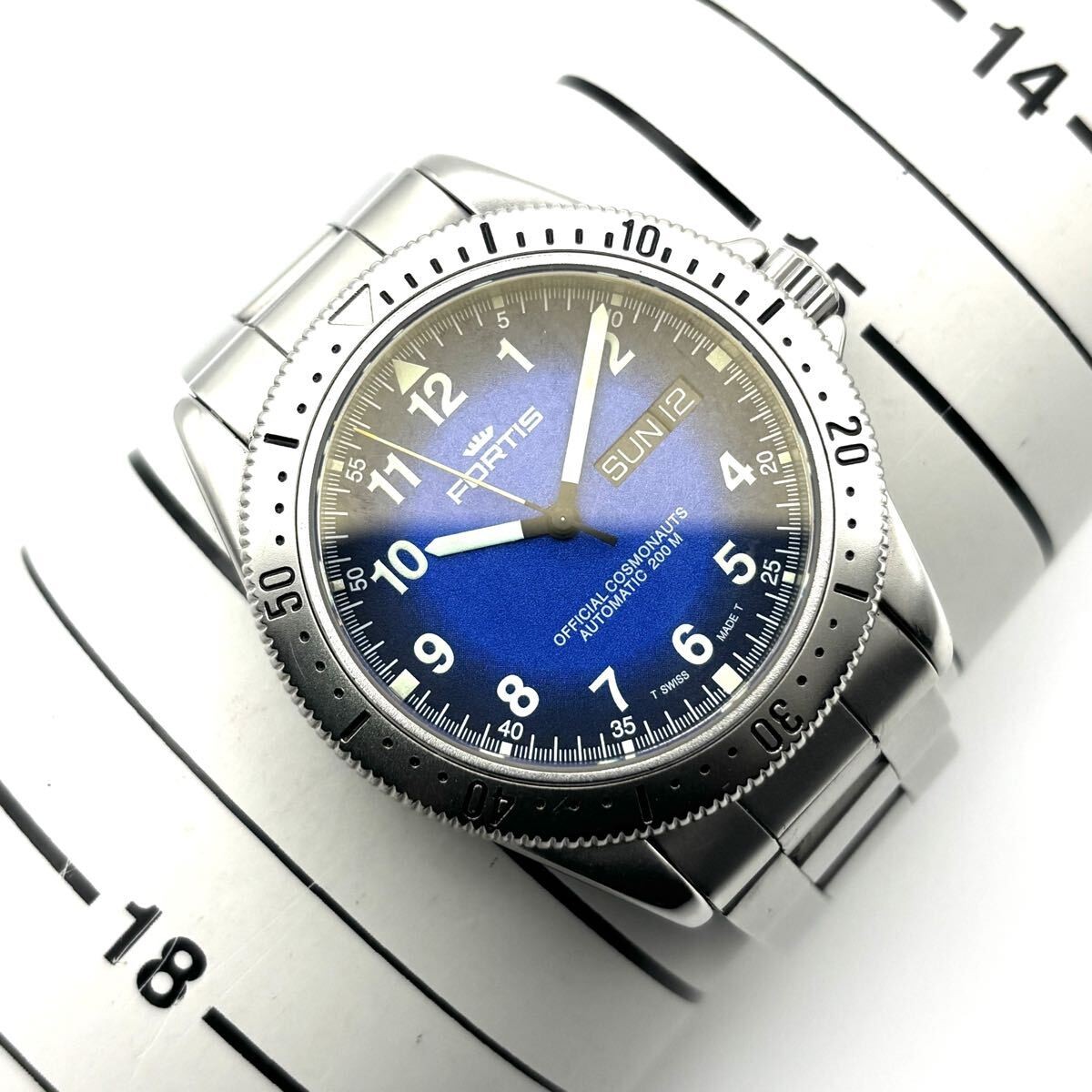 Fortis Cosmonaut Day-Date Automatic Gagarin 610.22.158 Wristwatch Watch r#