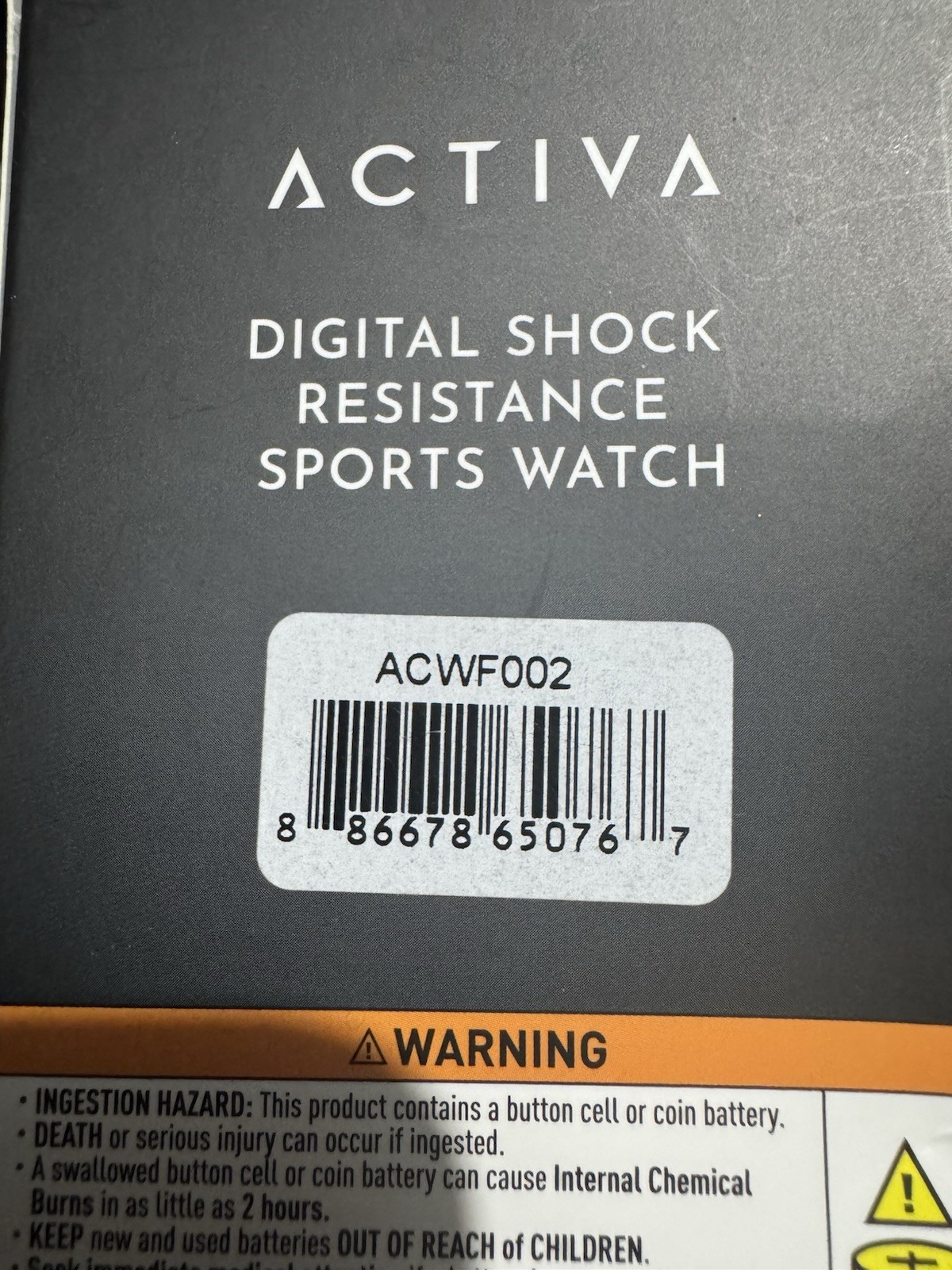 Activa Digital Quartz Shock-Resistant 30m Black Resin Case Nylon Strap