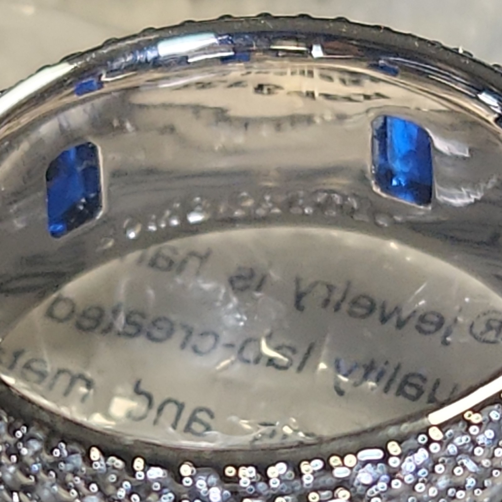 Bomb Party RBP8138 Lab-Created Sapphire On Rhodium “A Statement Piece” Ring Sz 9