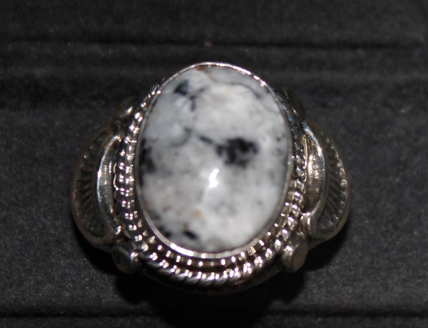 White Buffalo and Sterling Silver Ring Size varies