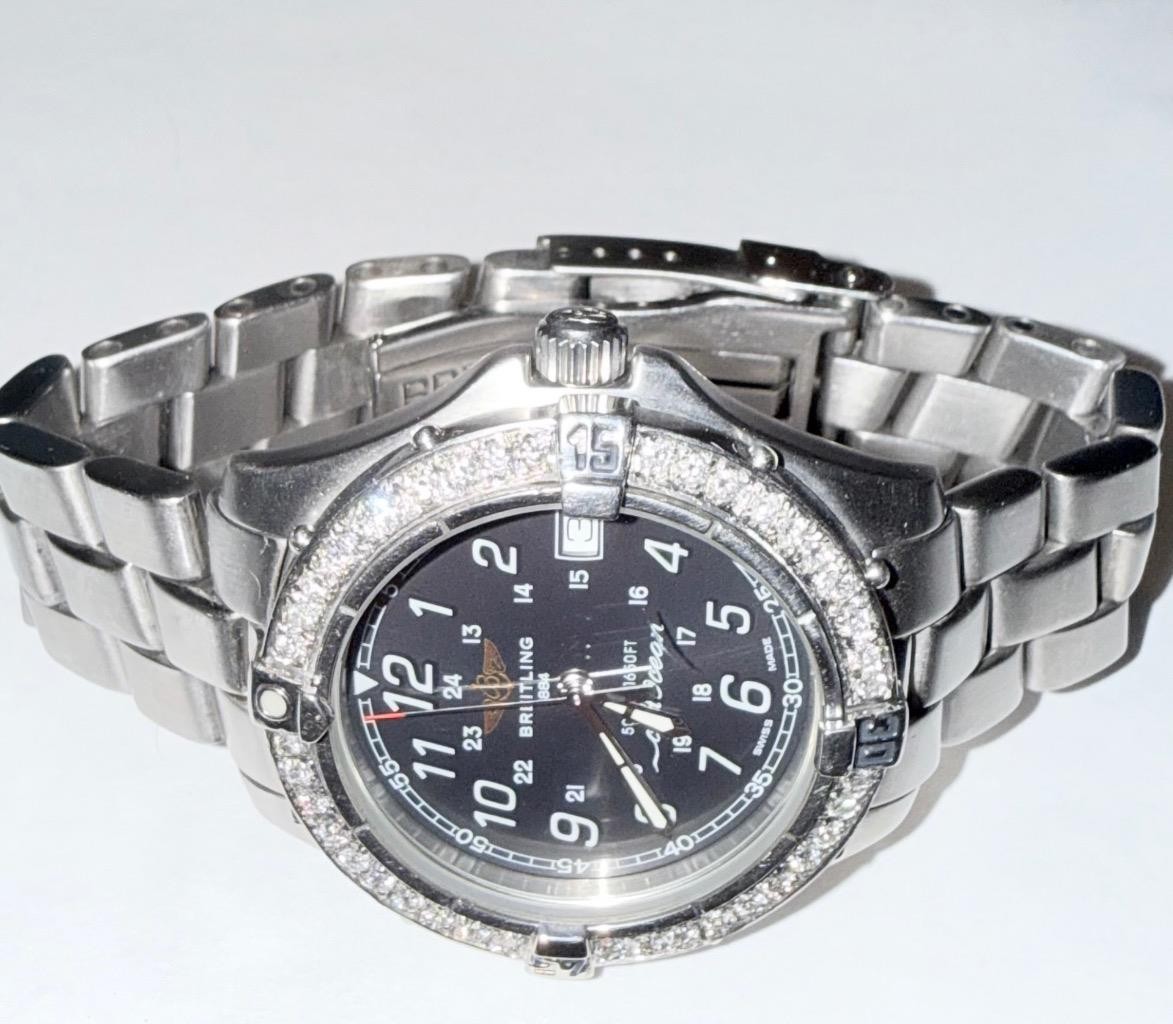 BREITLING MEN’S COLT OCEAN A64050 LAB GROWN DIAMOND QUARTZ WATCH
