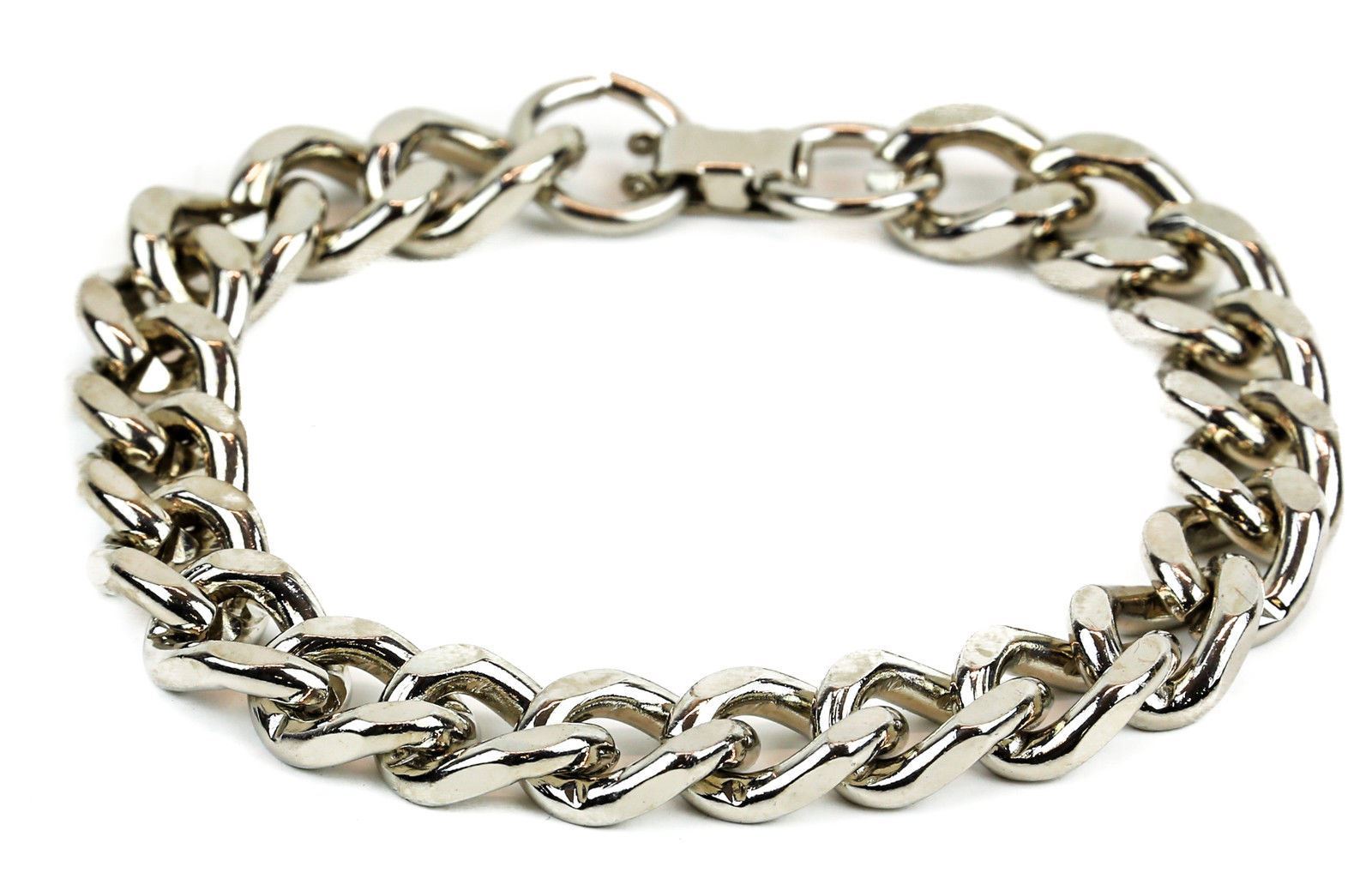 Chain Bracelet Cuff Jewelry Punk Goth Bikers Diamondcut Chain 7-9″
