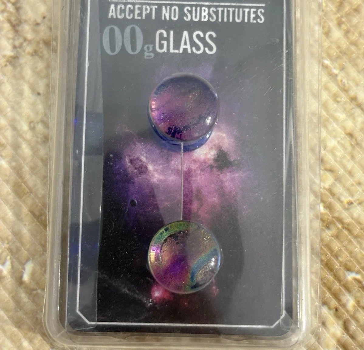 Morbid Metals Blue Purple Crackle Glass Plugs 00g 10mm Ear Gauges Piercing
