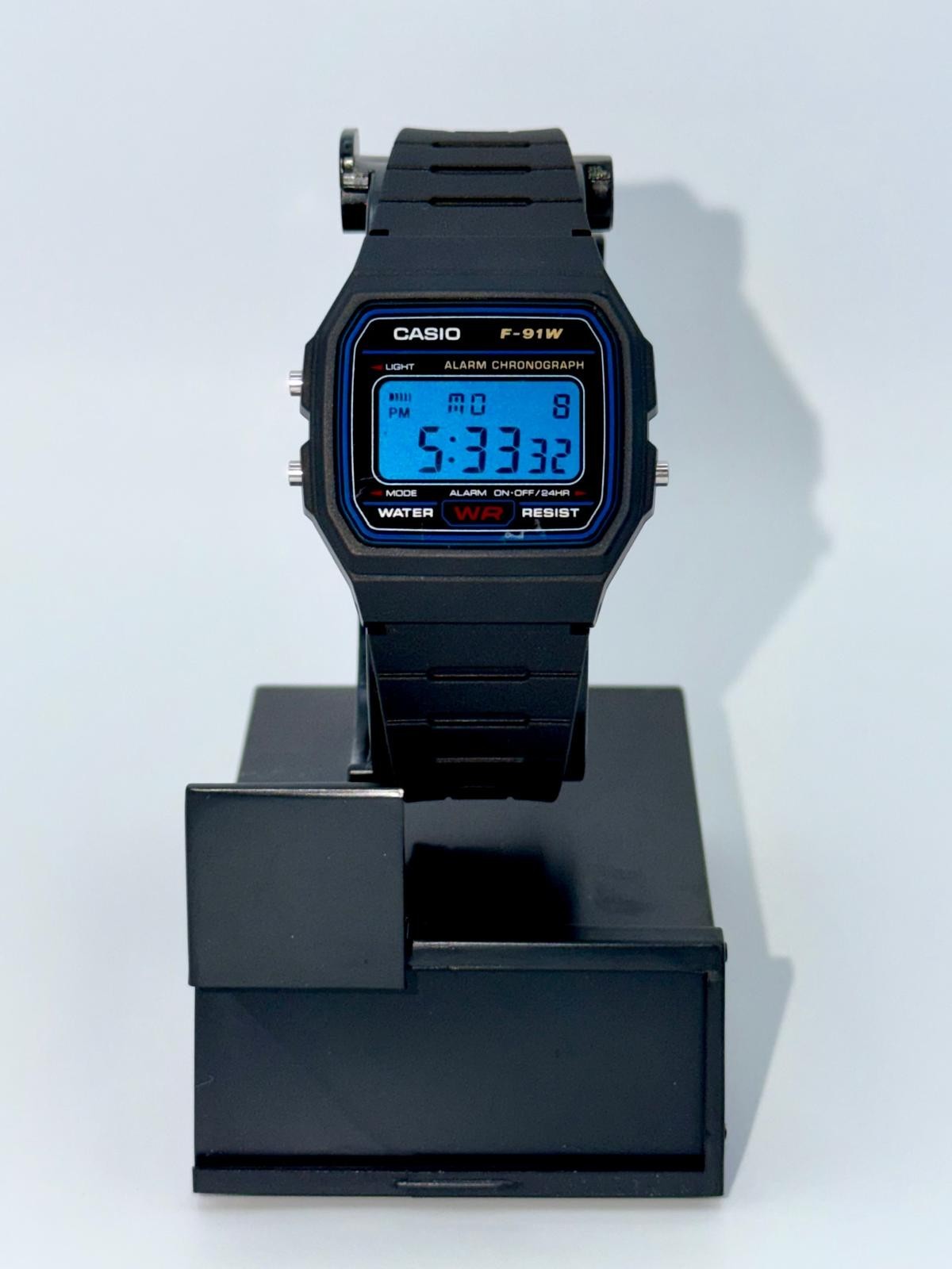 Casio F91W Blue Screen Custom Digital Watch Mod New Box And Tag