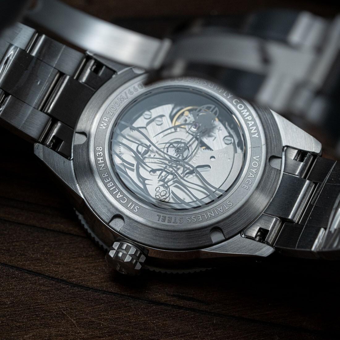 BOLDR VOYAGE MEDIT Automatico Acciaio Nero Giallo Zaffiro Orologio Uomo