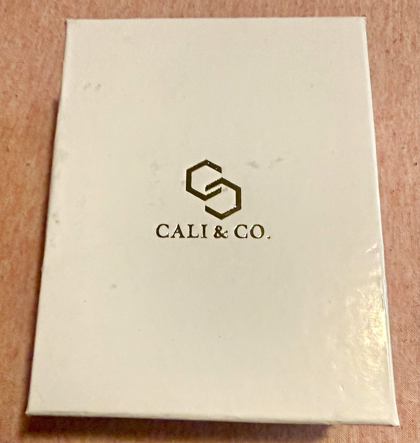 CALI & CO. Lined Jewelry Gift Box, White/Black/Gold Paperboard, 1 Piece