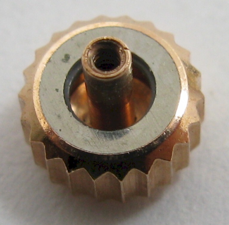 Crown with long post for Watch in rose gold plated 5.4 mm fit stem 0.9 mm tap 10