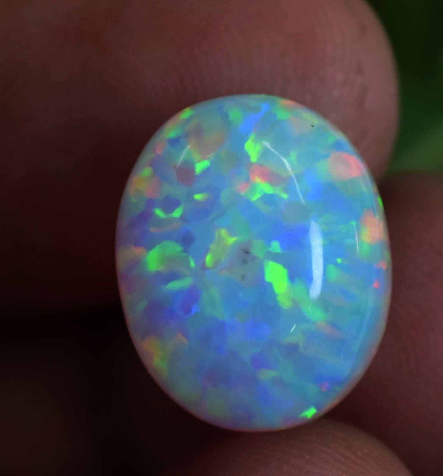 6.90 Ct Natural Ethiopian Fire Opal Certified Play of Color Untreated Gemstone
