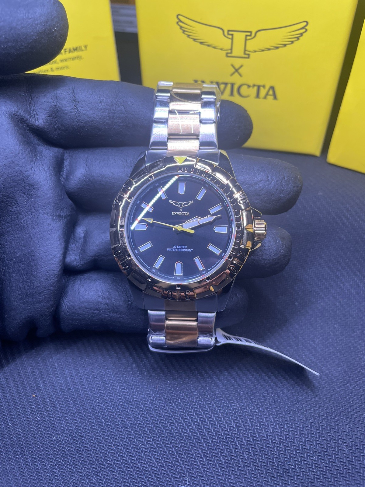 Invicta Specialty 69037 Men’s 42mm Gold & Silver Tone,Black Dial Watch NIB