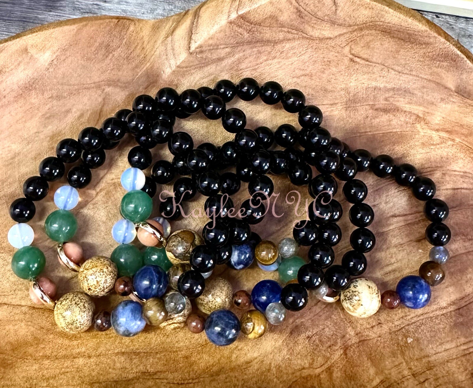 Wholesale Lot 6 Pcs Solar System Crystal Stretch Bracelet 7.5”