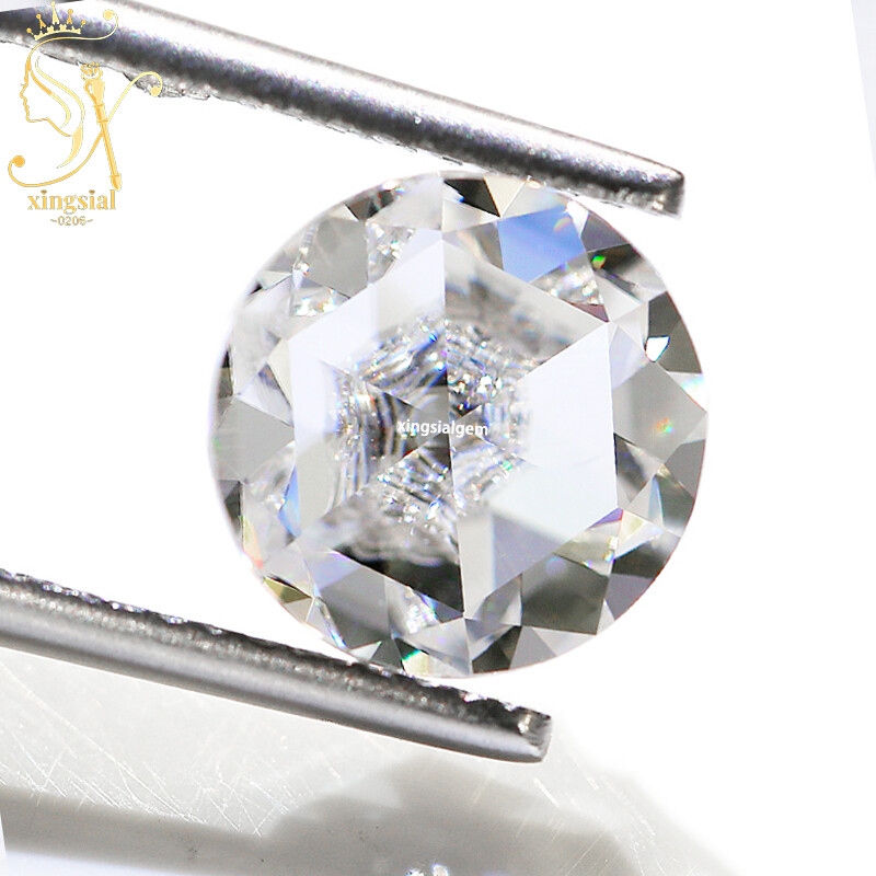 2mm-10mm D Color Moissanite Loose Stone Round Flat Bottom Rose Cut VVS1 For Ring