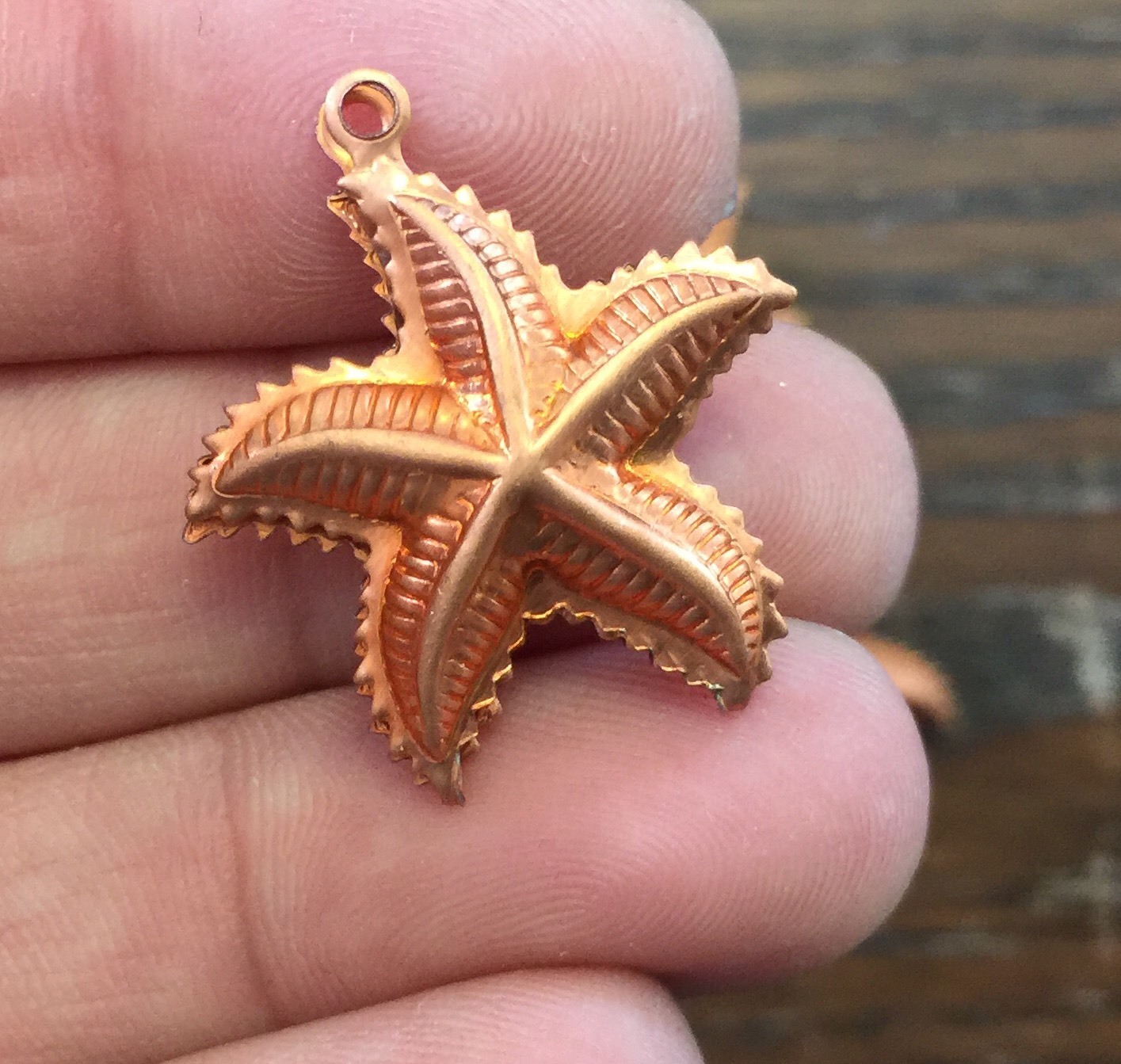 Vintage Copper Coated Steel Starfish 3D 2 Sided Whimsical Nautical Charm Lot