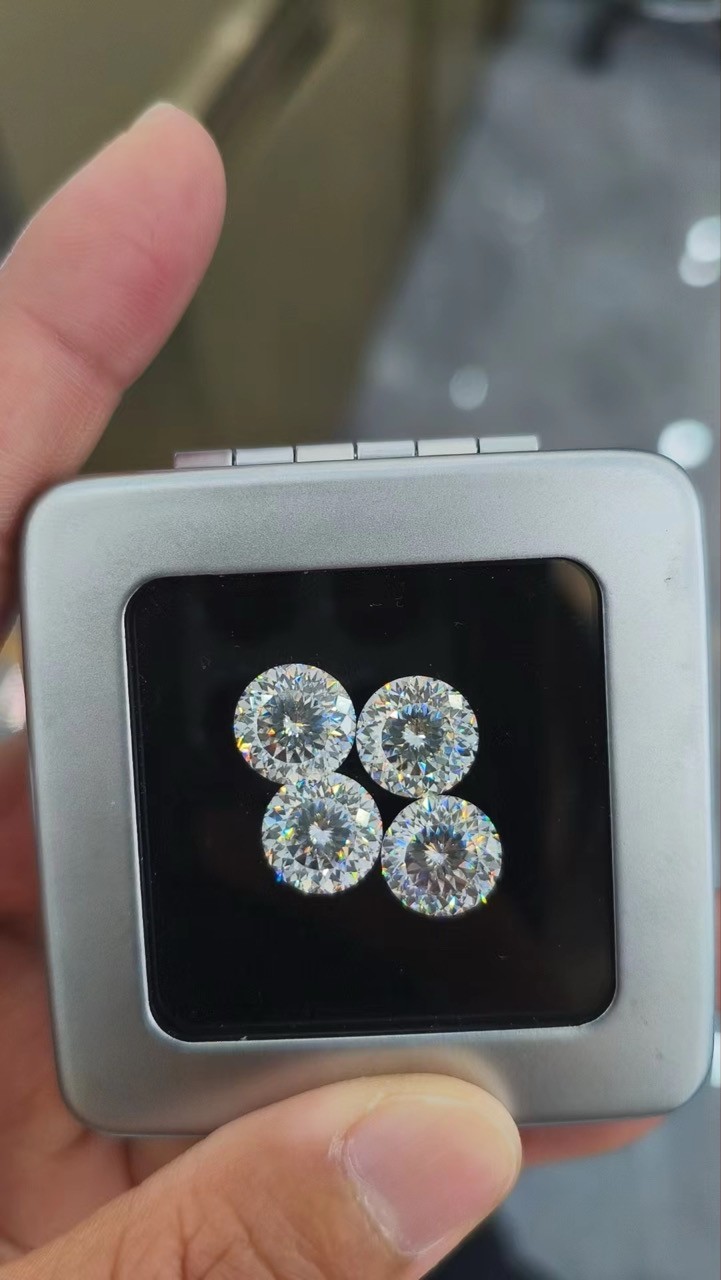 Mens Ladies Real Portuguese Cut Moissanite Stud Earrings 925 Silver VVS D Color