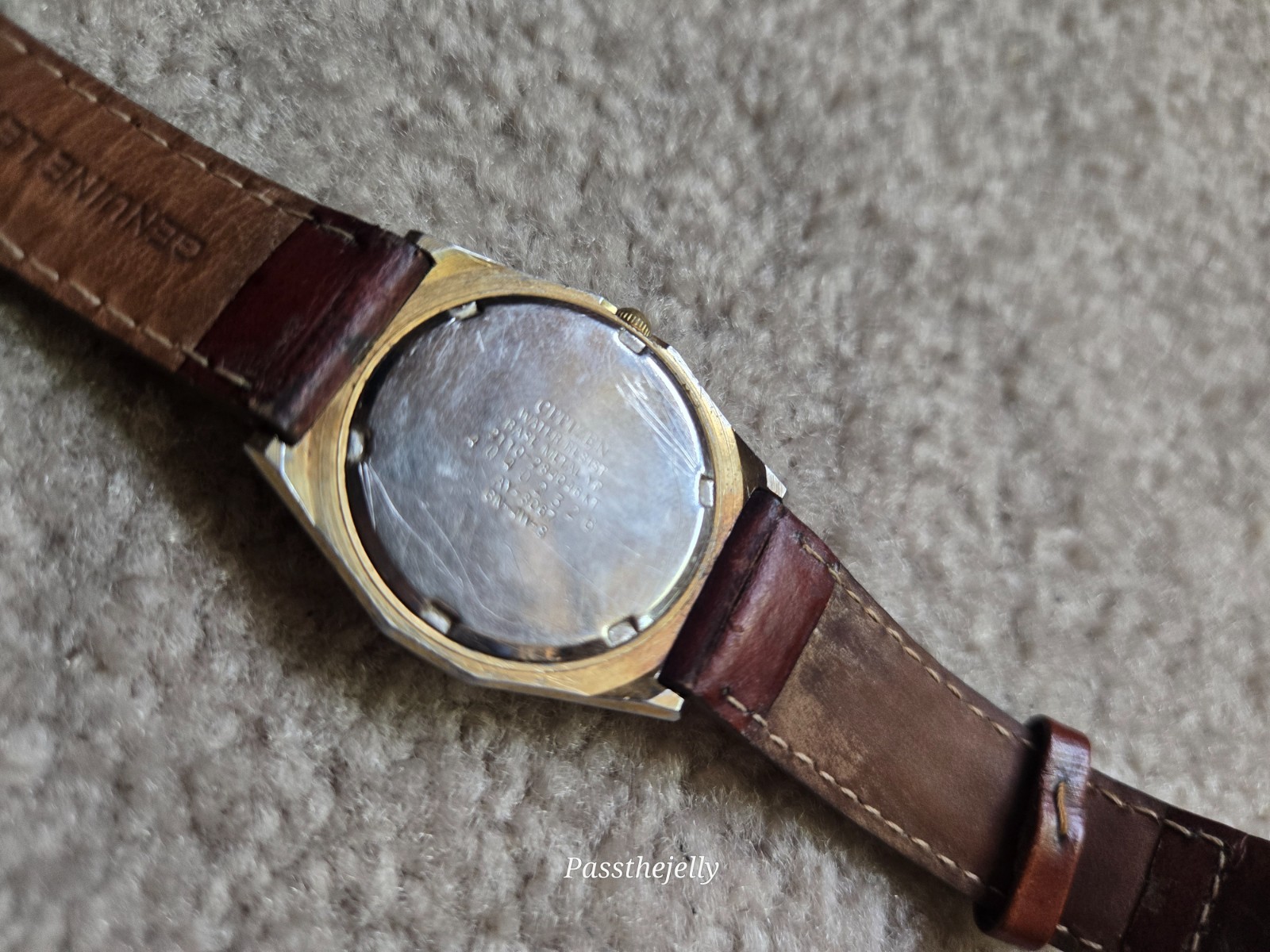 Citizen Seven Watch Mens Gold Tone Champagne Dial Date Quartz Dress Watch vtg