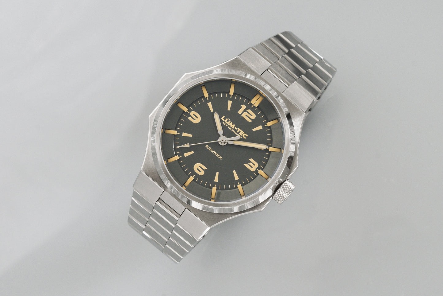 Lum-Tec Mens Automatic Watch 42mm Eclipse E1 Gray Dial Hi Precision Miyota 9039