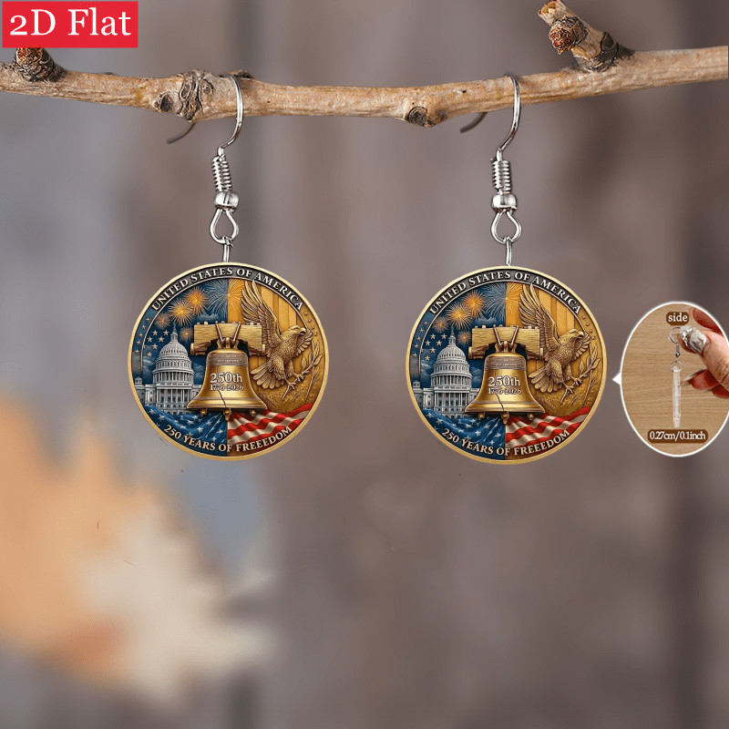 6 Pairs of Earrings Commemorating The 250th Anniversary of The United States