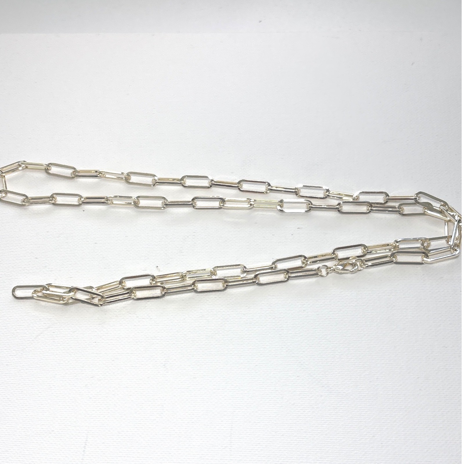 Necklace Gold Tone Metal Lobster Clasp Paperclip Link Chain New 32 Inch New