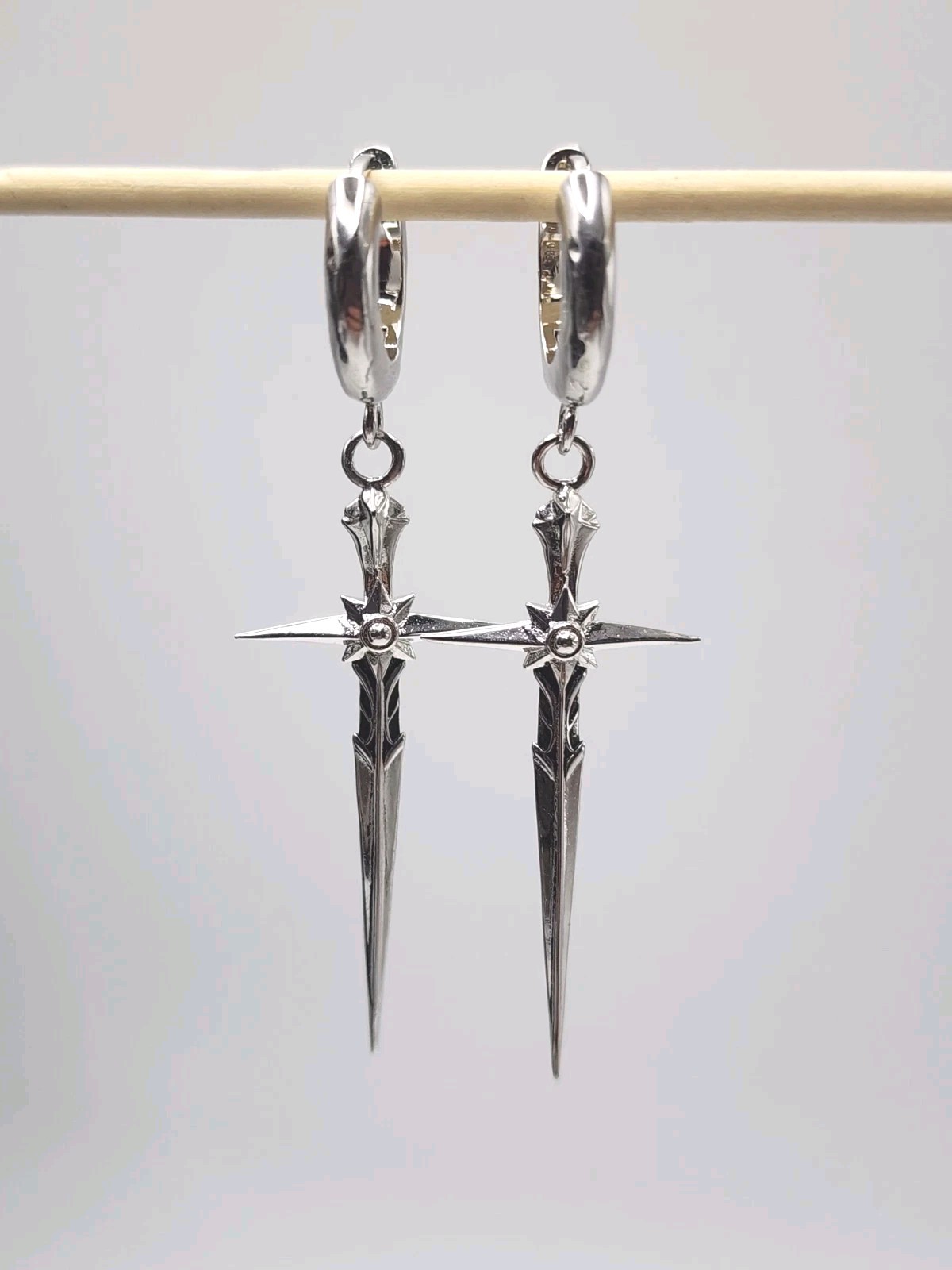 NEW Ask & Embla Ecledia Dagger Hoop Earrings Stainless Steel Goth Sword