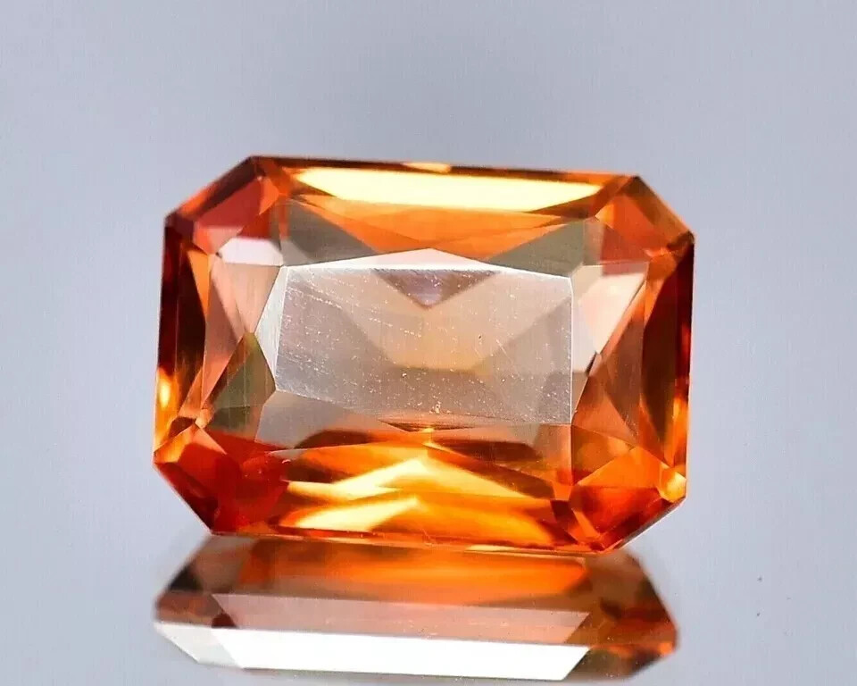Emerald Cut 22-24 Ct Padparadscha Sapphire Natural EGL Certified Loose Gemstone